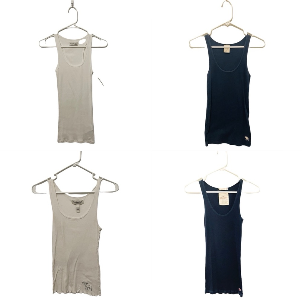 A&F, Hollyster Co, and Gilly Hicks in Navy and White. 4 Tank Tops size Women’s S